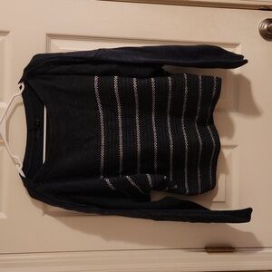 Prana Phono Sweater Nautical Wool Women’s Sz XS Stripe Button Shoulder NWT NEW